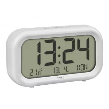TFA Dostmann 60.2052.02 kvarcinis žadintuvas, baltas, 2 signalų laikai, didelis ekranas, itin garsus signalas