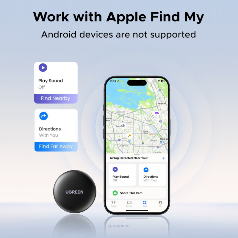 UGREEN FineTrack Mini išmanusis ieškiklis, skirtas Apple įrenginiams