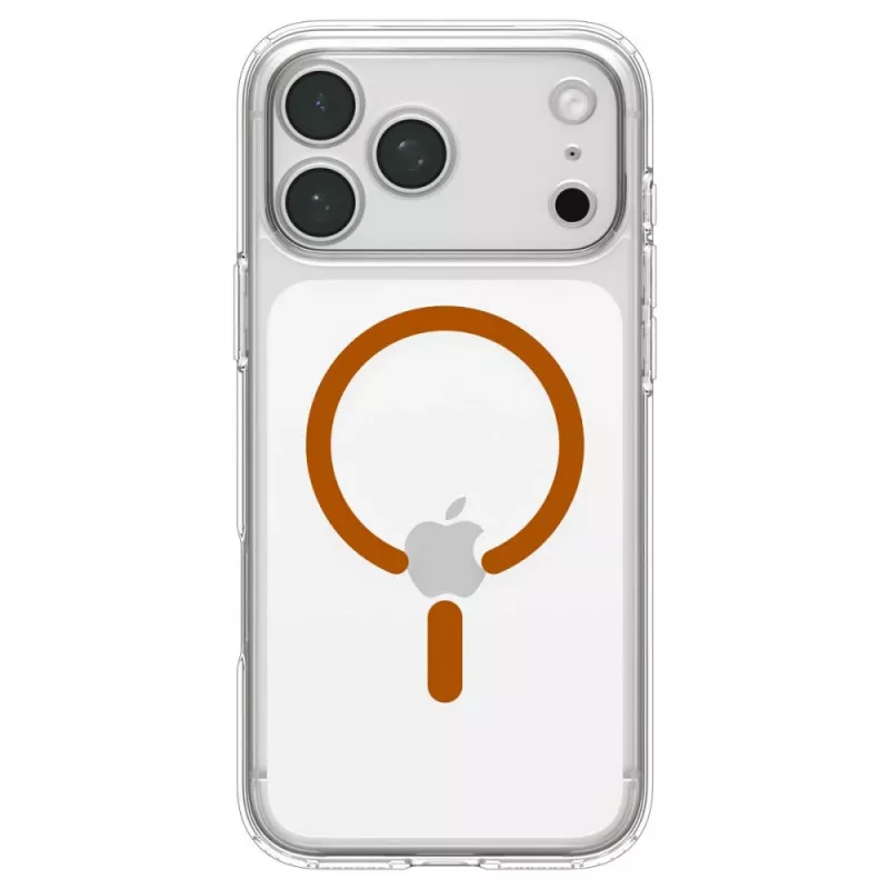 Spigen Ultra Hybrid MagSafe dėklas iPhone 17 Pro Max / 18 Pro Max, permatomas/oranžinis (ACS12122)