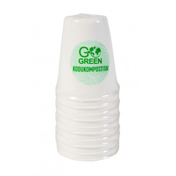 Gogreen kompostuojami cukranendrių puodeliai 250 ml, 10 vnt.