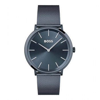 BOSS 1513827 vyrų analoginis kvarcinis laikrodis, 37 mm, mėlynas nerūdijančio plieno