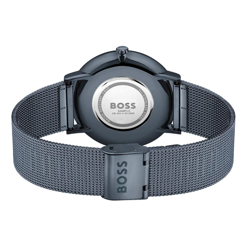 BOSS 1513827 vyrų analoginis kvarcinis laikrodis, 37 mm, mėlynas nerūdijančio plieno