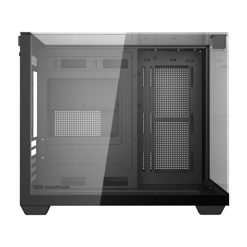 Darkflash TH285M Micro-ATX kompiuterio korpusas su grūdintu stiklu, juodas