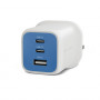 Targus HyperJuice Flex 65W GaN įkroviklis, 2x USB-C + 1x USB, Snorkel Blue (HJ1202BUEU)