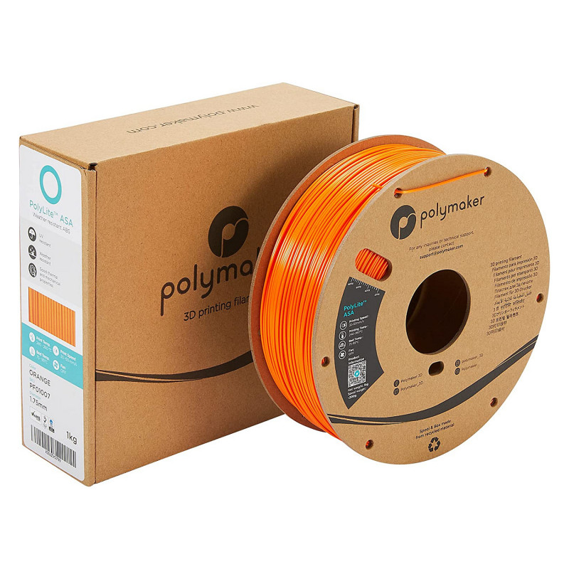Polmask ASA 1.75mm oranžinis 1kg 3D spausdintuvo kaitinimo siūlas