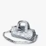 Savaitgalio krepšys LOQI Metallic – Sidabrinis Puffy (vidutinis)