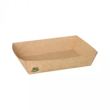 Papstar 87246 vienkartinis dubenėlis, stačiakampis, kartoninis, rudas, 80 vnt.