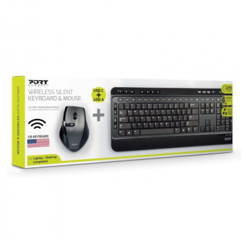 Port Silent belaidė klaviatūros ir pelės rinkinys, JAV išdėstymas (900901-US)