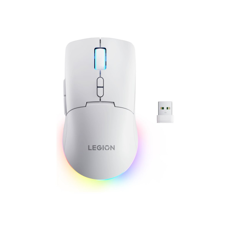 Lenovo Legion M220 RGB belaidė žaidimų pelė, 2.4 GHz / Bluetooth / laidinė, Glacier White (GY51V60437)