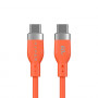Targus HyperJuice Flex silikoninis įkrovimo kabelis USB-C – USB-C, USB 2.0, 1,5 m, oranžinis (HJ4011OGGL)