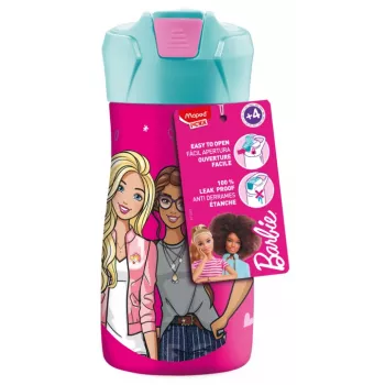 Maped PICNIK geriamojo vandens butelis Barbie, 0,43 l, korpusas iš nerūdijančio plieno su Barbie motyvu, šiaudelis pridedamas