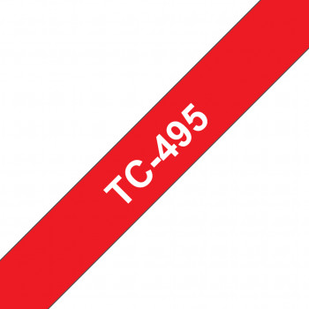 Brother TC-495 laminuota juosta, balta ant raudonos (TC495)