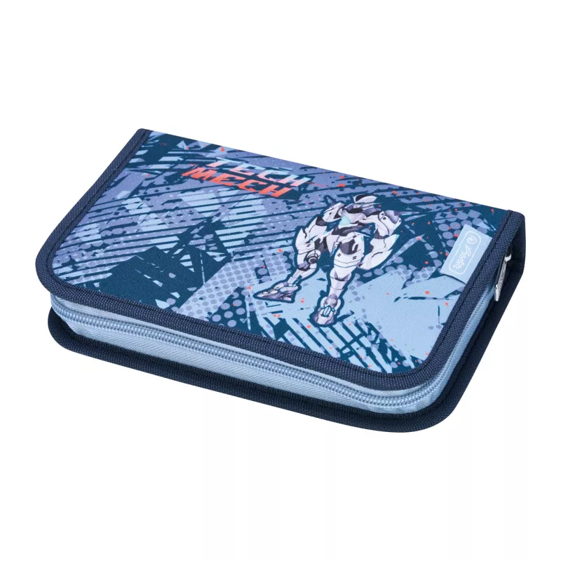 herlitz Tech Mech pieštukų penalas, 31 dalių, pagamintas iš poliesterio, matmenys: (W)205 x (D)140 x (H)38 mm, 2 atvartai