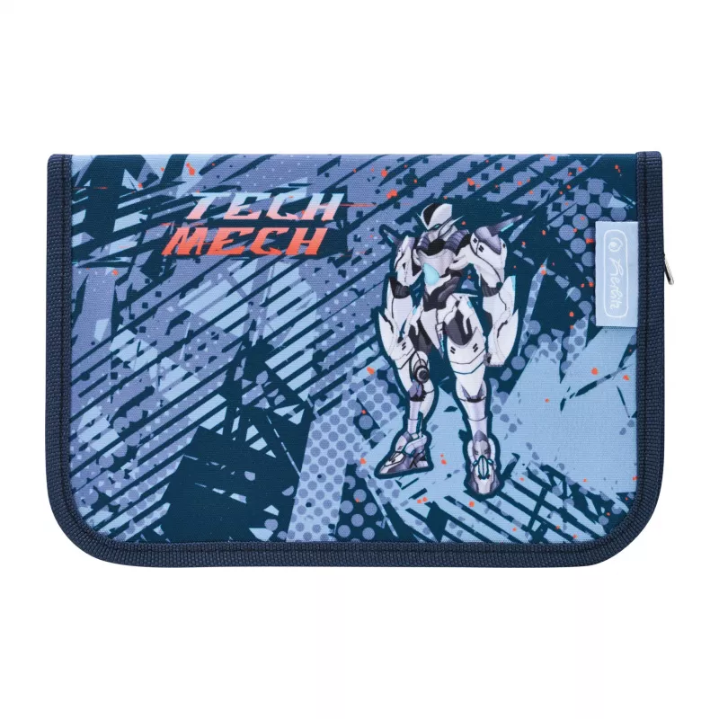 herlitz Tech Mech pieštukų penalas, 31 dalių, pagamintas iš poliesterio, matmenys: (W)205 x (D)140 x (H)38 mm, 2 atvartai