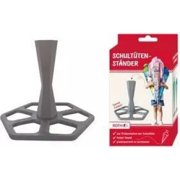 ROTH mokyklinio kūgio stovas, plastikinis, pilkas, individualiems mokykliniams kūgiams 700 ir 850 mm, 3 dalių