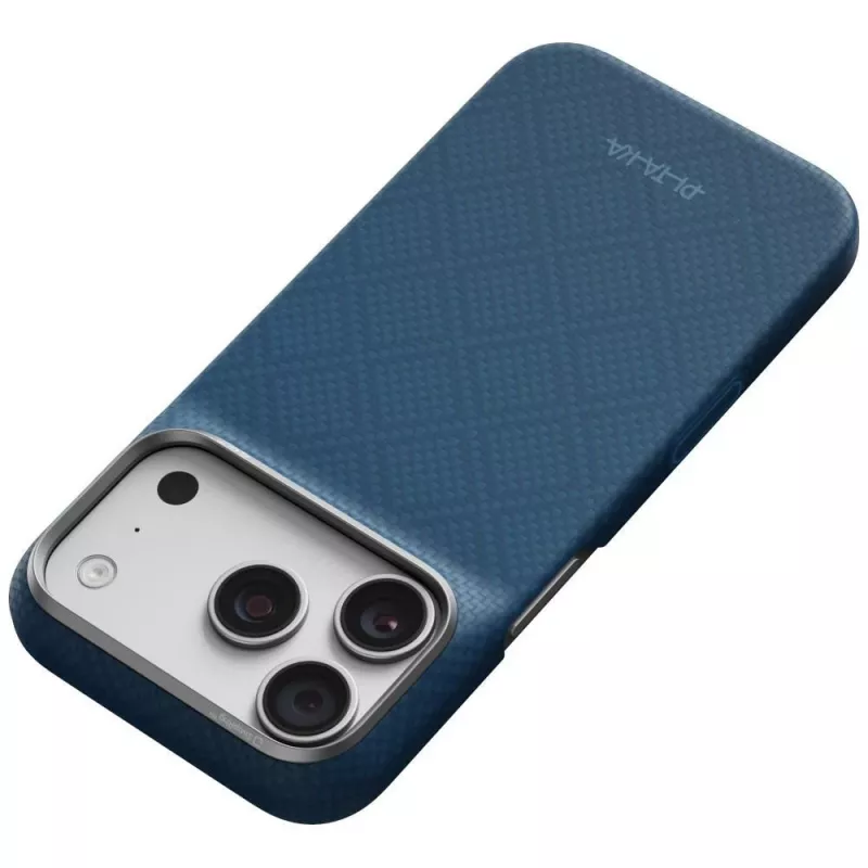 PITAKA Edge Case Argyle MagSafe dėklas iPhone 18 Pro / 17 Pro, vidurnakčio mėlynas