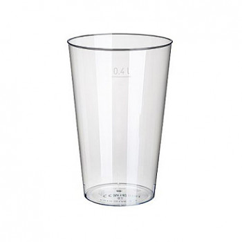 STARPAK vienkartinė stiklinė, 9 cm, 0,4 l, skaidri