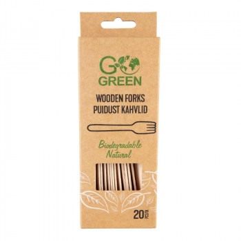 Gogreen Go Green medinės šakutės, 20 vnt.
