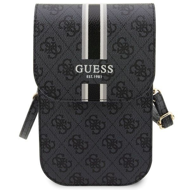 Guess 4G Stripe telefono rankinė, juoda