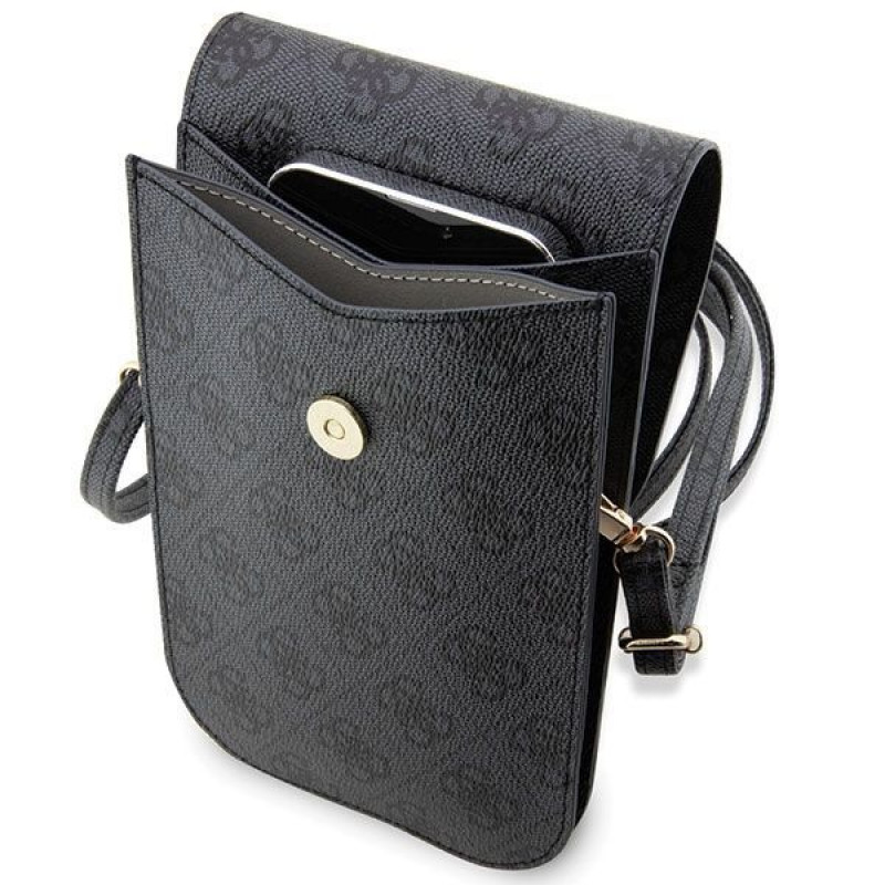 Guess 4G Stripe telefono rankinė, juoda