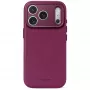 Decoded Leather Backcover – odinis dėklas iPhone 18 Pro / 17 Pro su MagSafe (baklažano spalvos)