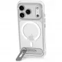 Decoded AntiMicrobial Hybrid Stand Backcover – dėklas su stovu, skirtas iPhone 18 Pro Max / 17 Pro Max, suderinamas su MagSafe (permatomas)