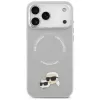Dėklas Karl Lagerfeld Karl & Choupette Pins MagSafe, skirtas iPhone 17 Pro, pilkas