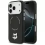 Dėklas Karl Lagerfeld Choupette Pin MagSafe, skirtas iPhone 17 Pro Max, juodas