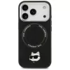 Dėklas Karl Lagerfeld Choupette Pin MagSafe, skirtas iPhone 17 Pro Max, juodas