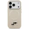 Dėklas Karl Lagerfeld Karl & Choupette Pins MagSafe, skirtas iPhone 17 Pro Max, smėlio spalvos