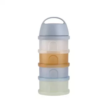 BEABA pieno miltelių indelis, 4 skyriai, „Translucent Pebble“