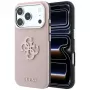 Guess Grained & Big Resin Logo dėklas iPhone 18 Pro / 17 Pro, rožinis
