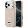 Karl Lagerfeld Choupette Pin MagSafe dėklas iPhone 17 Pro, rožinis