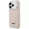 Karl Lagerfeld Choupette Pin MagSafe dėklas iPhone 17 Pro, rožinis
