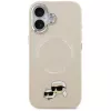 Karl Lagerfeld Karl & Choupette Pins MagSafe dėklas iPhone 17, smėlio spalvos
