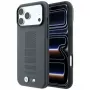 BMW M Blue Perfo Metal Logo MagSafe dėklas, skirtas iPhone 18 Pro Max / 17 Pro Max, pilkas