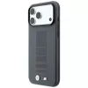 BMW M Blue Perfo Metal Logo MagSafe dėklas, skirtas iPhone 18 Pro Max / 17 Pro Max, pilkas