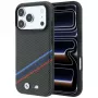 BMW M Quadrille Kevlar rašto trispalvės linijos ir metalinis logotipas MagSafe dėklas iPhone 18 Pro Max / 17 Pro Max, antracito