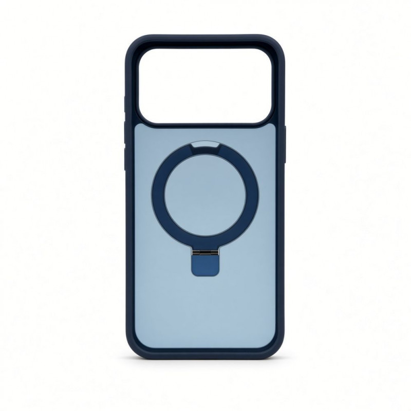 Evelatus Shield dėklas su MagSafe ir stovu, skirtas Apple iPhone 18 Pro Max, matinis žiedas, tamsiai mėlyna