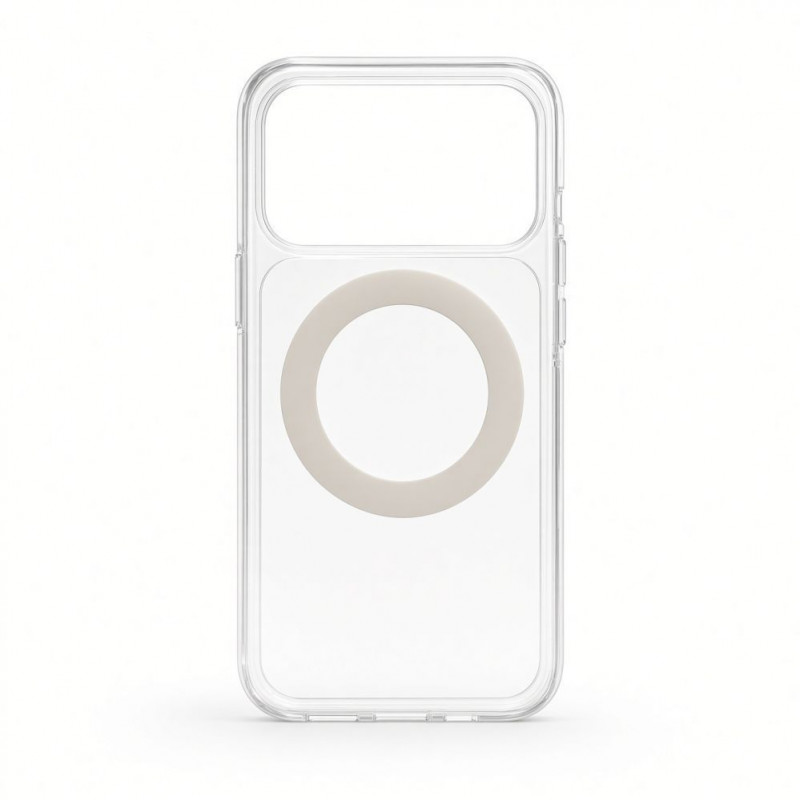 Evelatus Hybrid MagSafe dėklas su 360 metaliniu stovu, skirtas Apple iPhone 18 Pro, PC+TPU, permatomas