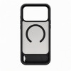 Evelatus guminis dėklas su MagSafe ir stovu, skirtas Apple iPhone 18 Pro, juodas