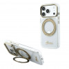 Guess HC MagSafe IML Ring Stand 360 Script Metal Logo dėklas Apple iPhone 18 Pro, permatomas