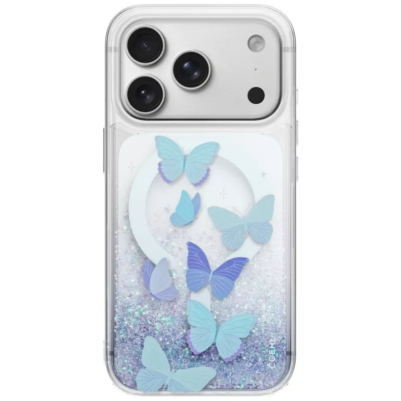 UNIQ Coehl Aria dėklas iPhone 18 Pro / 17 Pro su magnetiniu įkrovimu, mėlynas