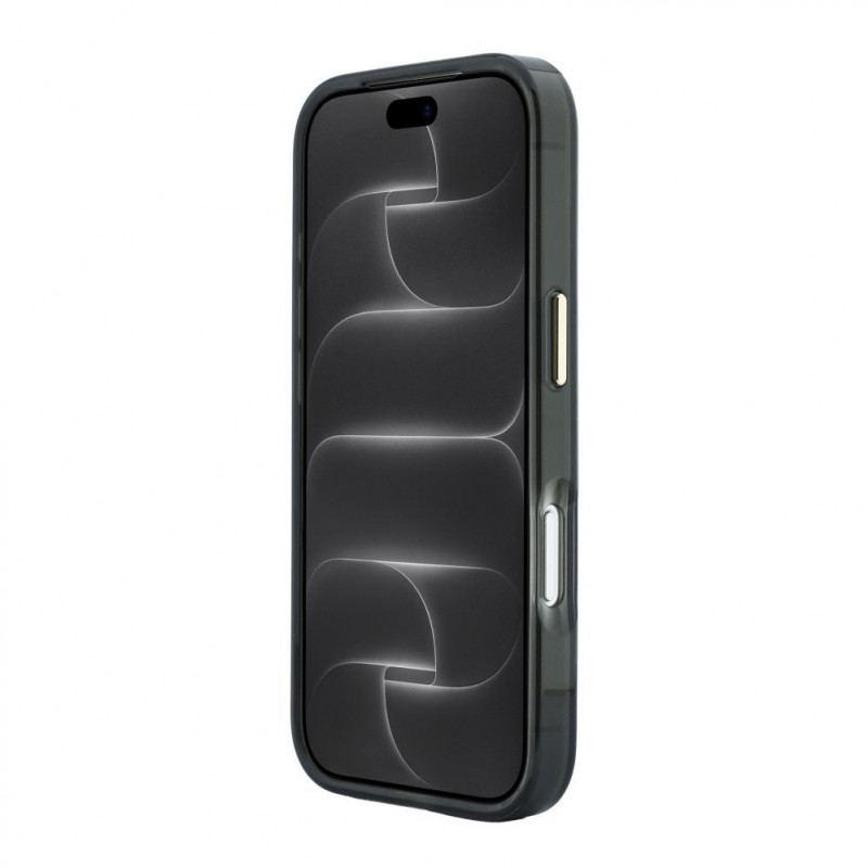Karl Lagerfeld HC MagSafe IML Peekaboo Print & Metal Frame dėklas, skirtas Apple iPhone 18 Pro, juodas