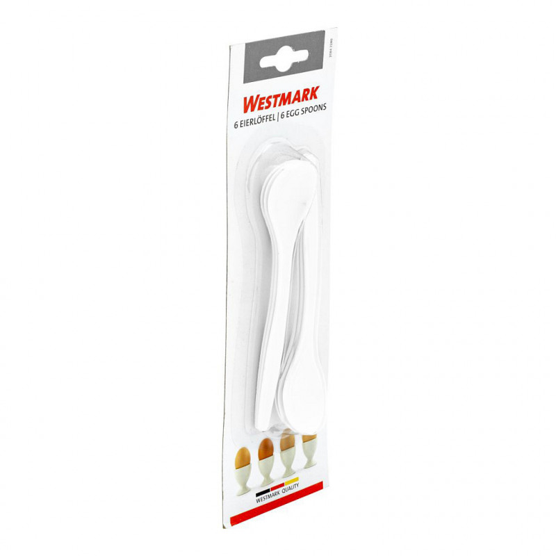 Westmark kiaušinių šaukšteliai, 6 vnt., 14,5 cm, balti plastikiniai