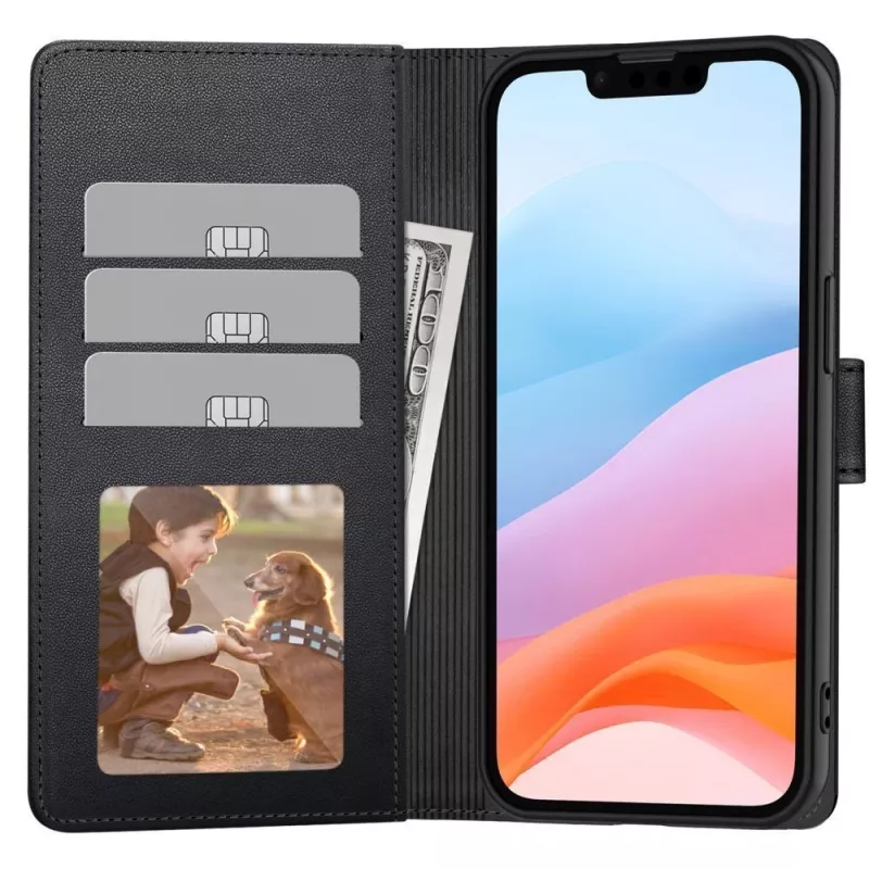 Tech-Protect piniginės dėklas, skirtas Samsung Galaxy A17 / A18 / A26 4G / 5G, juodas