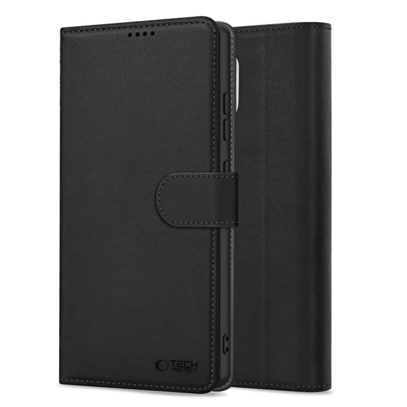 Tech-Protect piniginės dėklas, skirtas Samsung Galaxy A17 / A18 / A26 4G / 5G, juodas