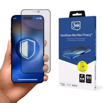 3mk HardGlass Matt Max Privacy stiklas, skirtas Apple iPhone 17 Pro Max (3M008572)