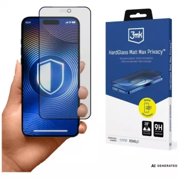 3mk HardGlass Matt Max privatumo grūdintas stiklas, skirtas Apple iPhone 18 Pro Max