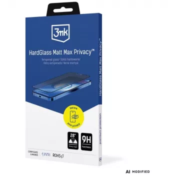 3mk HardGlass Matt Max privatumo grūdintas stiklas, skirtas Apple iPhone 18 Pro Max